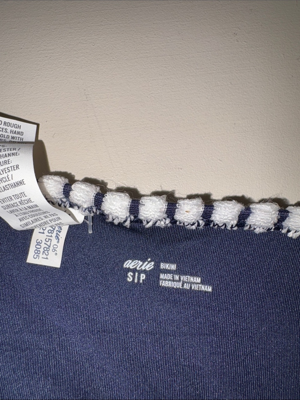 aerie Navy & White Vertical Stripe Bikini Bottom - Picture 4 of 5